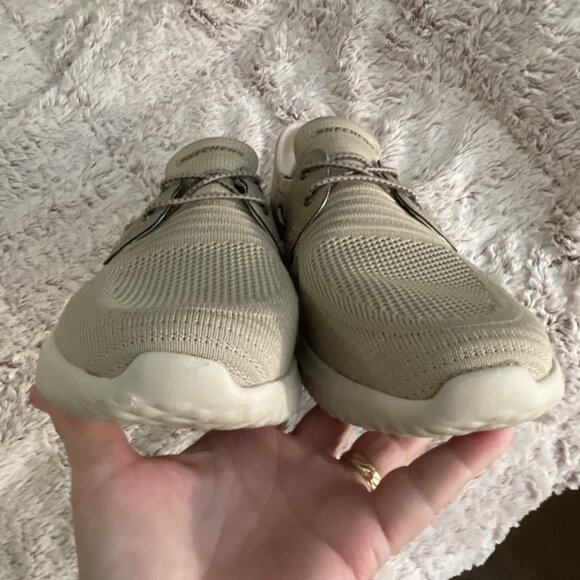 Skechers Delson 3.0 Men's Sz 10.5 US Hands Free Slip Ins Shoes 210606 Taupe Nice - Picture 15 of 16